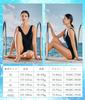 Sleeping Sheep V-Neck See-Through One-Piece Swimsuit with Elegant Back and Black (JP, Alphabet, M, Black)