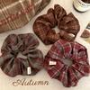 Retro Y2K College Plaid Scrunchie - Versatile Girlish Hair Tie & Accessories