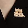 Fashion Fashion Vintage Retro Kitty Brooch Plain Gold Antique Alloy Animal Corsage Clothing Accessories