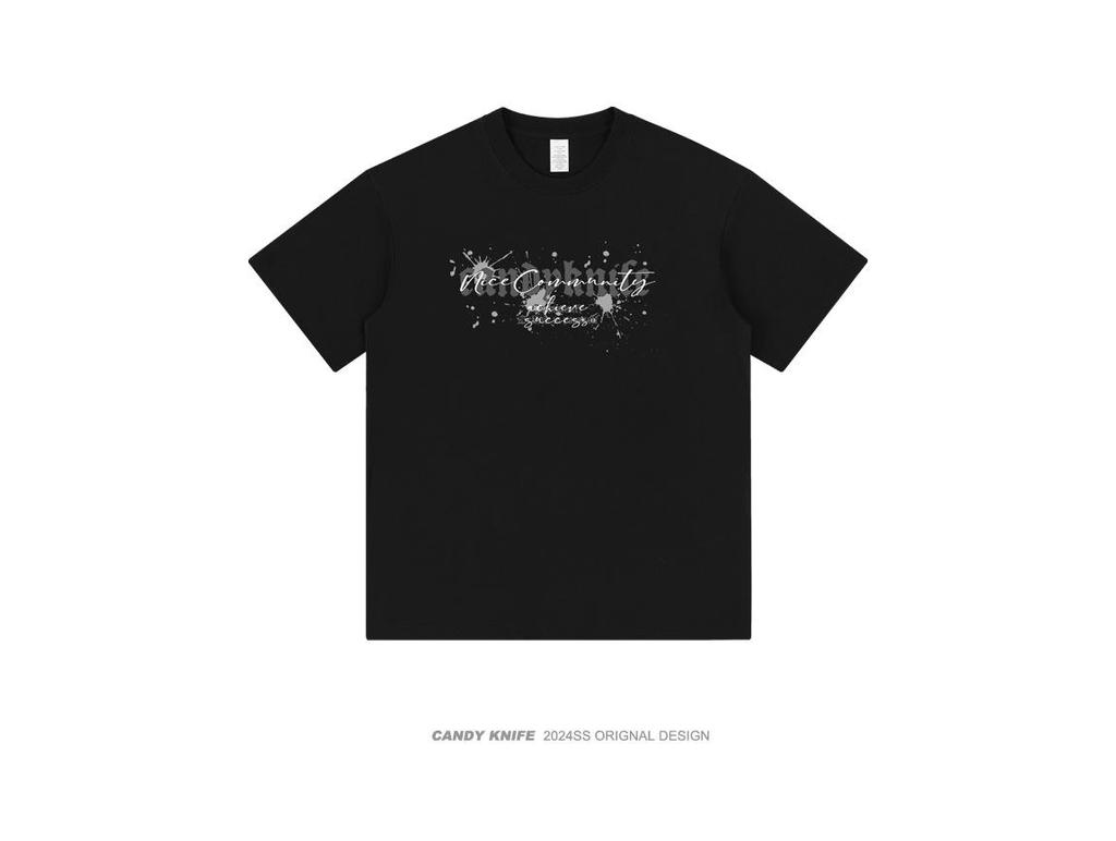 Unisex Oversized Lockerer Schnitt T-Shirt, Kurzarm, Amerikanischer Streetstyle