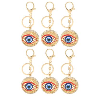 6pcs Eye Key Ring Chain 3D Cute Cool Fashionable Metal Keychain Pendant for Backpack Handbag