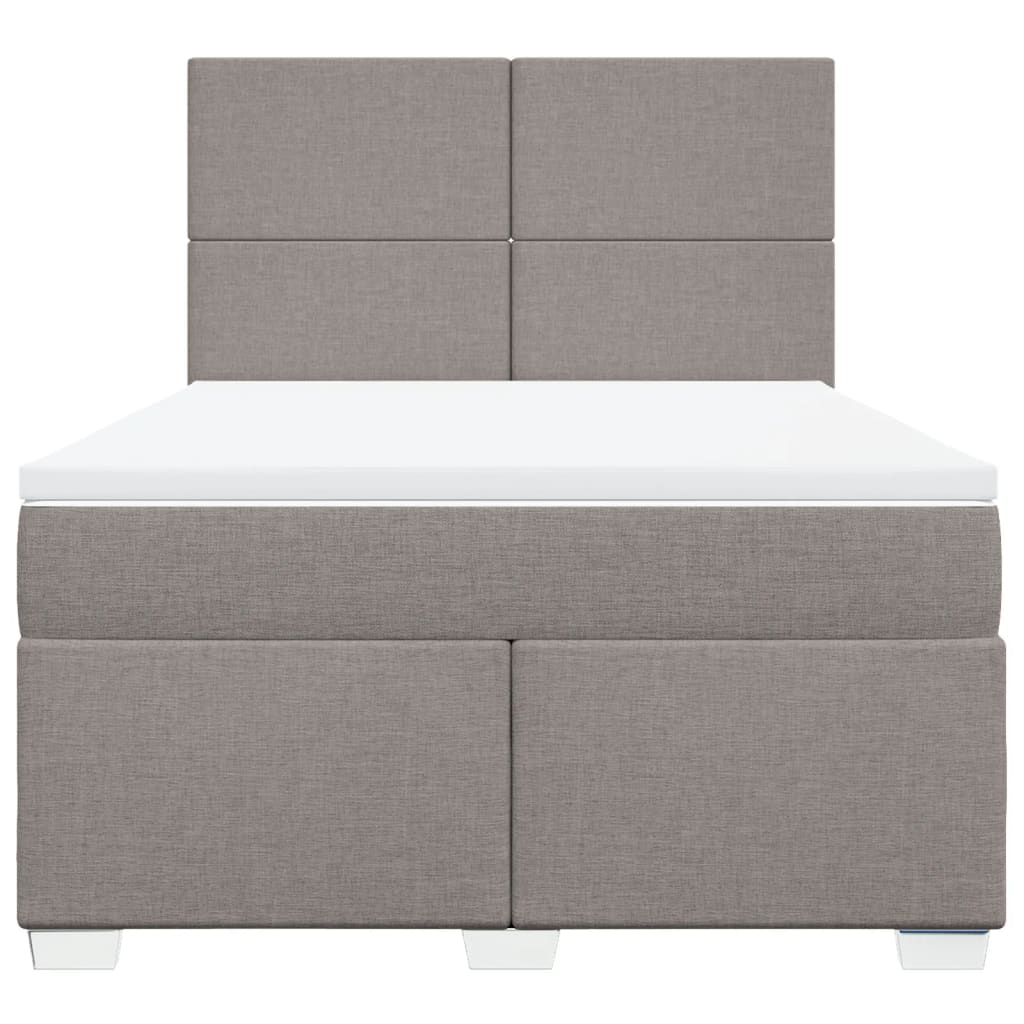 Vidaxl Letto Continentale Con Materasso, Taupe, Tessuto, 140X190 Cm