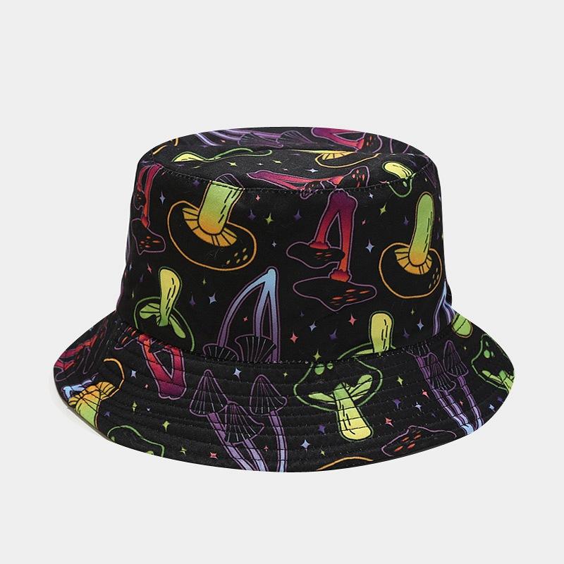 Colorful Print Bucket Hat Panama For Women And Men Outdoor Sunshade Fisherman Caps Summer Travel Beach Bob Foldable Basin Cap