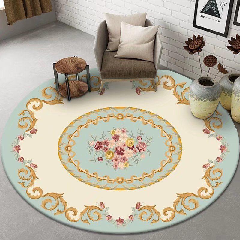 Bohemian Style Ethnic Style Home Carpet Hanging Basket Computer Swivel Chair Rocking Chair Floor Mat Bedroom Circular Carpet
