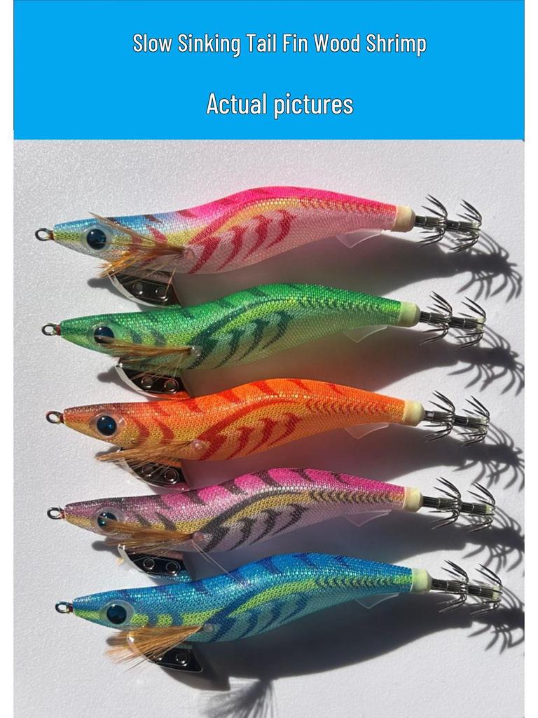 3.5# Leuchtender Regenbogen-Garnelen-Köder, langsam sinkend, mit Rasselkugel & UV-Köder für die Meeresfischerei