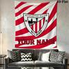 Custom Name Athletic Bilbao Wall Tapestry Aesthetic Wall Hanging Printed Fabric Blanket Decorative Tapestries for Bedroom Living Room Home Decor