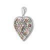 925 Sterling Silver Multi Tourmaline Heart Charm Pendant for Her
