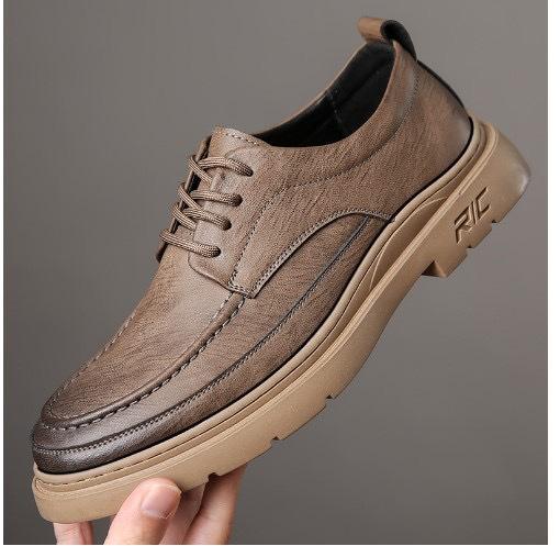 [New men s casual leather shoes] Cowhide hand-stitched fashion/casual shoes 38-standard leather shoe size