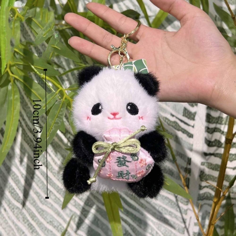 PP Cotton Plush Panda Doll Keychain Jewelry Stuffed Animal Pendant  Car Key Accessories