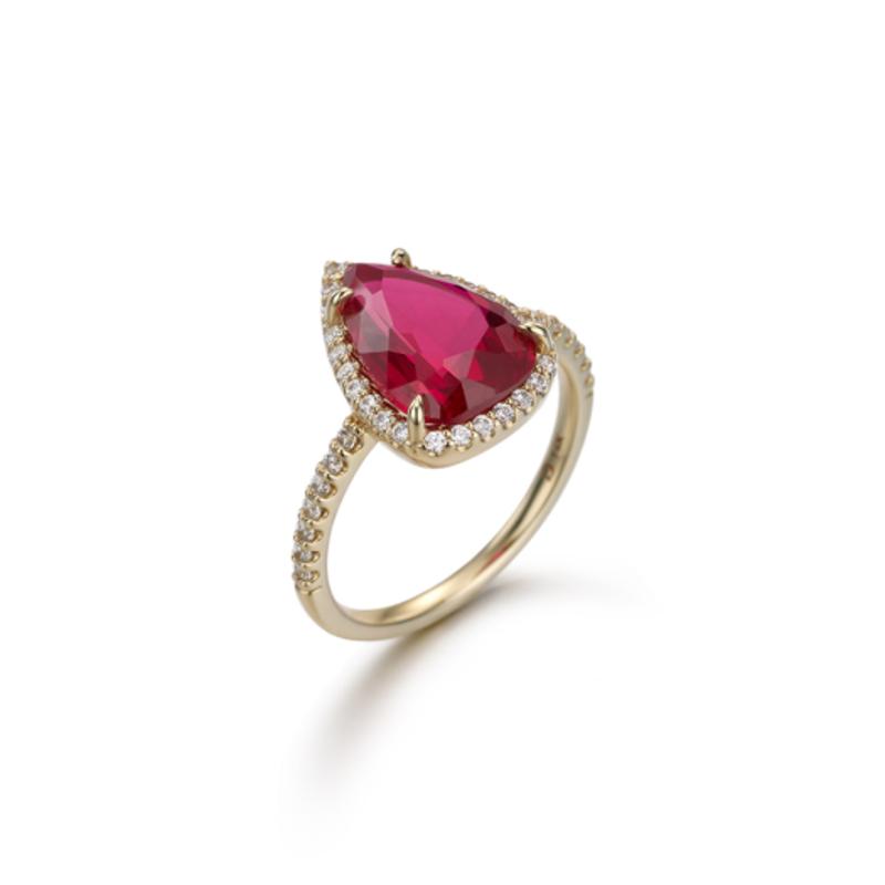 DIAMOMO Dark Ruby Pinky Ring