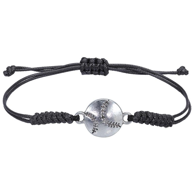1 Pcs Hand Woven Alloy Bracelet for Baseball Football, Basketball and Volleyball