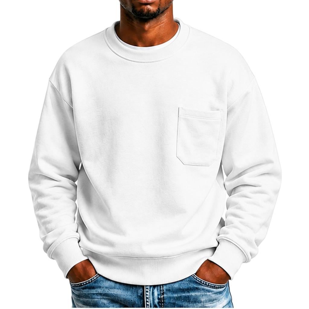Men's Fashion -lined Long-Sleeved Sweatshirt For Winter (with Pockets)