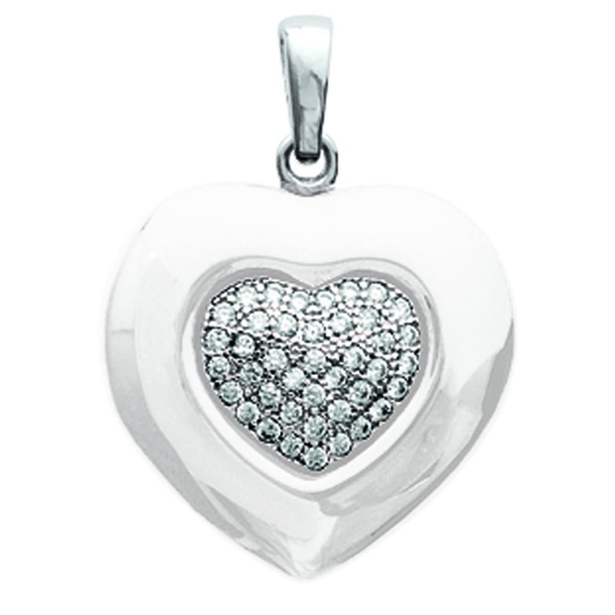 

Les Trésors De Lily [M8824] - Серебряный кулон Любовь белое серебро с родиевым покрытием (керамика) - 19x17 мм