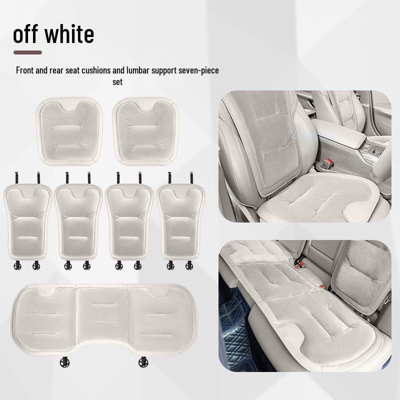 Universal Thickened Flannel Car Seat Cushion Set for All Seasons (3-Piece)