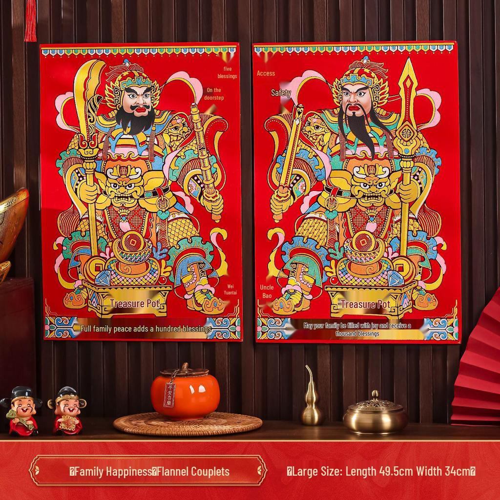 2025 Spring Festival 3D Door Stickers: Qin Shubao & Yuchi Gong Deco