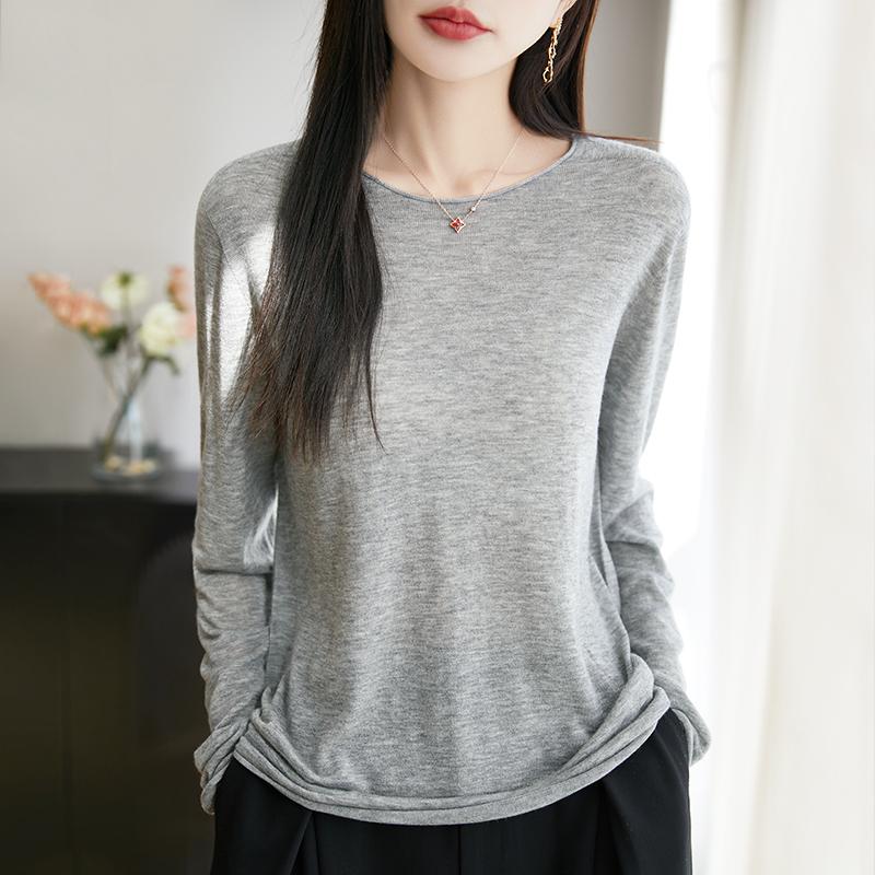 Dámský celoroční svetr z 50% vlny a 50% hedvábí | Lehký teplý pulovr z příze | Luxusní úplet z kašmírového hedvábí