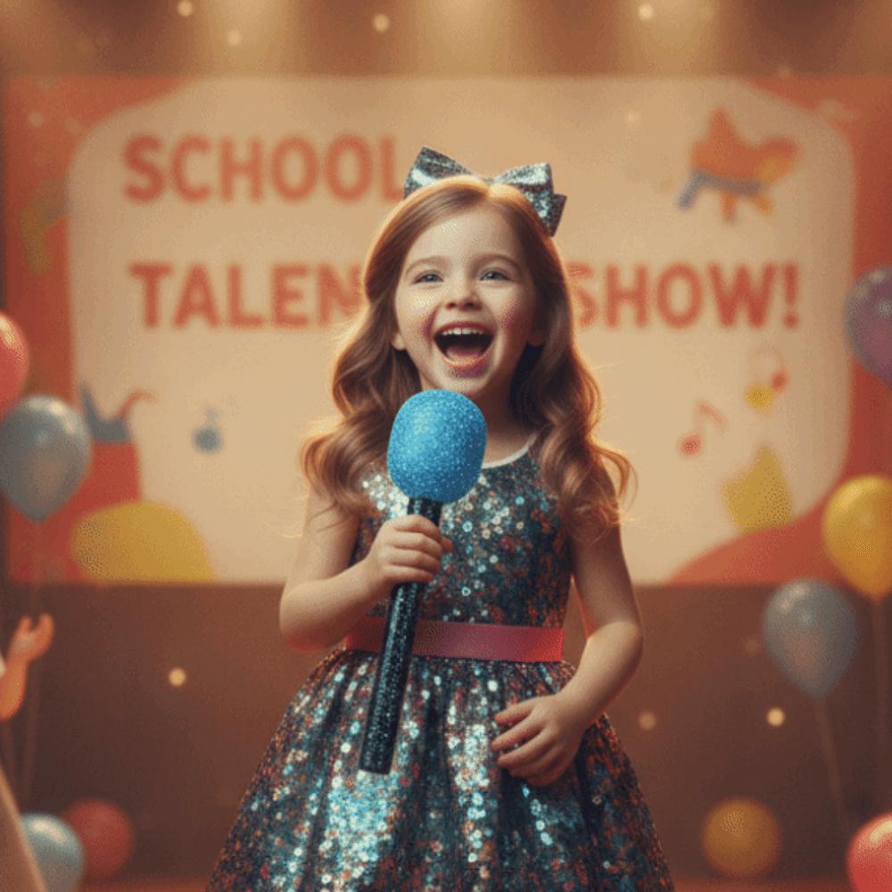 Gold Silver Glitter Toy Fake Mic Lightweight Plastic Singing Practice Toy  School Talent Show