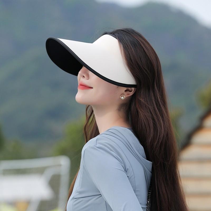 Ice Silk Summer Sun Hat With Large Brim And Uv Protection For Outdoor Women