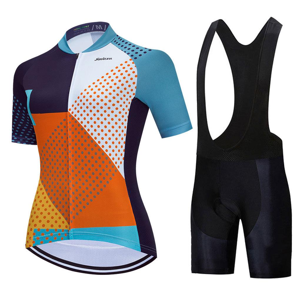 

2026 Summer Breathable Cycling Suit, Women s Short-sleeved Suit, Cycling Suit, Mountain Bike Clothing, Quick-drying Breathable Bicycle Clothing XS