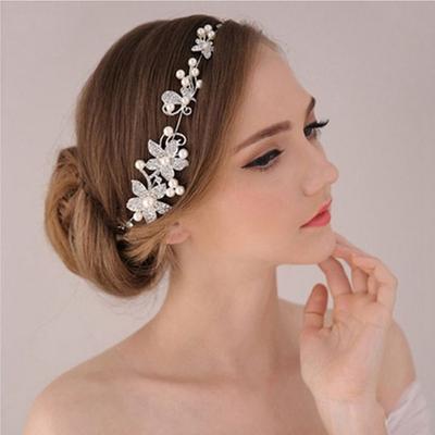 Fashion Women Rhinestone Flower Wedding Bridal Party Headband Headdress Jewelry