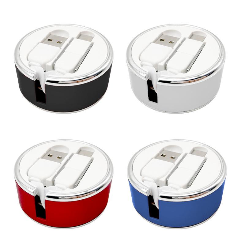 Cross-border Retractable Multi-function Charging Cable for Apple, Android, Type-C & LeEco серебряный