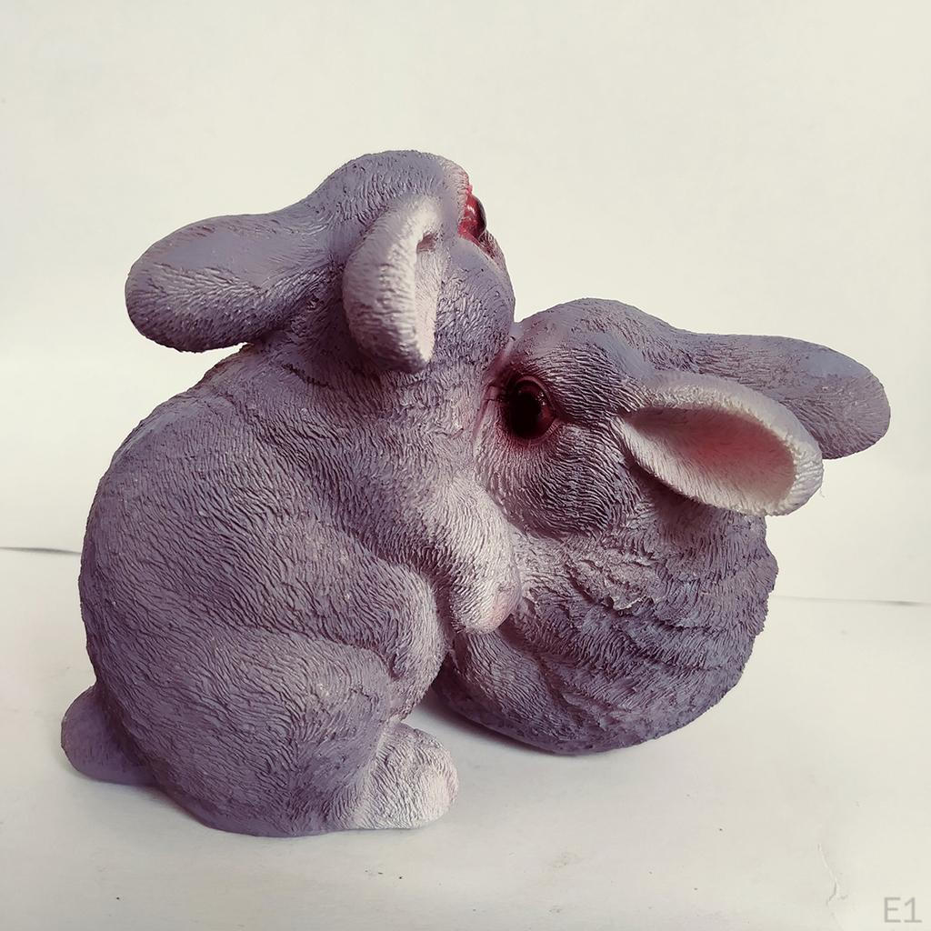 Animal Outdoor Statues Artificial Bunny, Decorative Landscape Figurine for Garden, Patio, Backyard