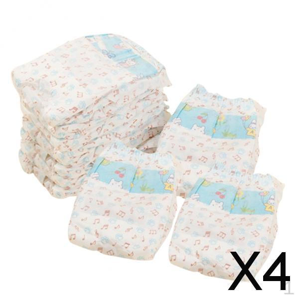 

4x 10 шт. Маленькие Средние Подгузники для Собак Подгузник Индикатор Влажности - Белый, XXS