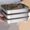 5pcs/set Stainless Steel Food Storage Stainless Steel Square Tray with Lid Box Kitchen Prep Tray Great for Home Parties