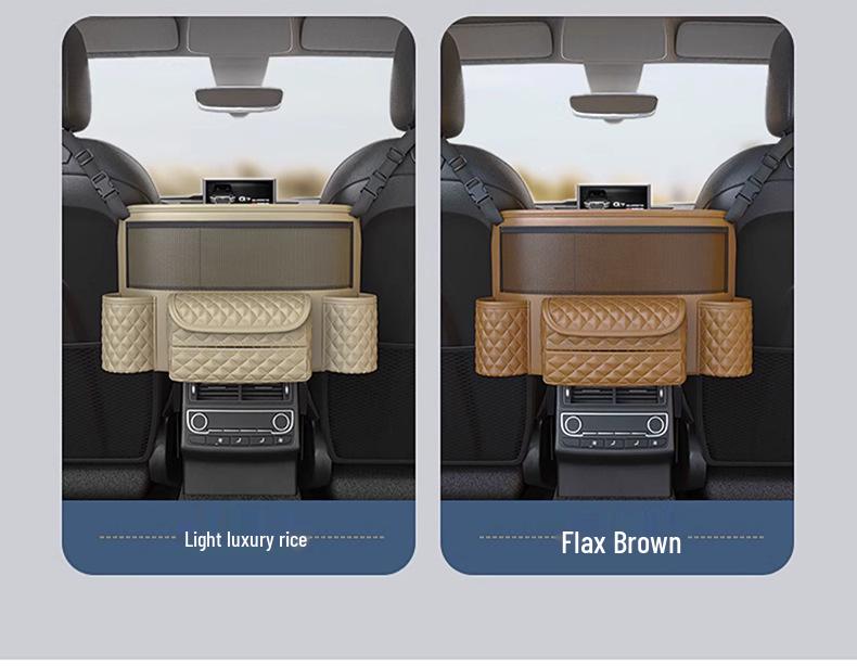 Organizér do mezery a na zadní stranu autosedačky z Nappa kůže: Multifunkční úložný vak