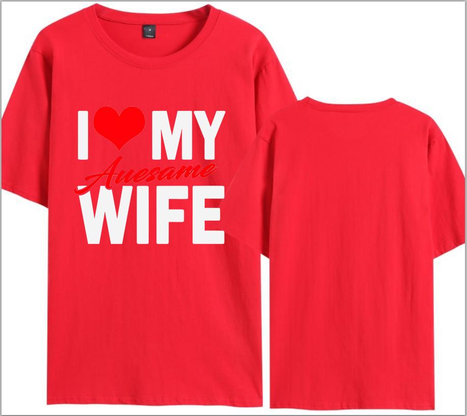 I Love My Awesome Wife Husband T Shirts Honeymoon Couple Outfits Dating Couples Anniversary Gifts Unisex Women Oversized Tops Tee
