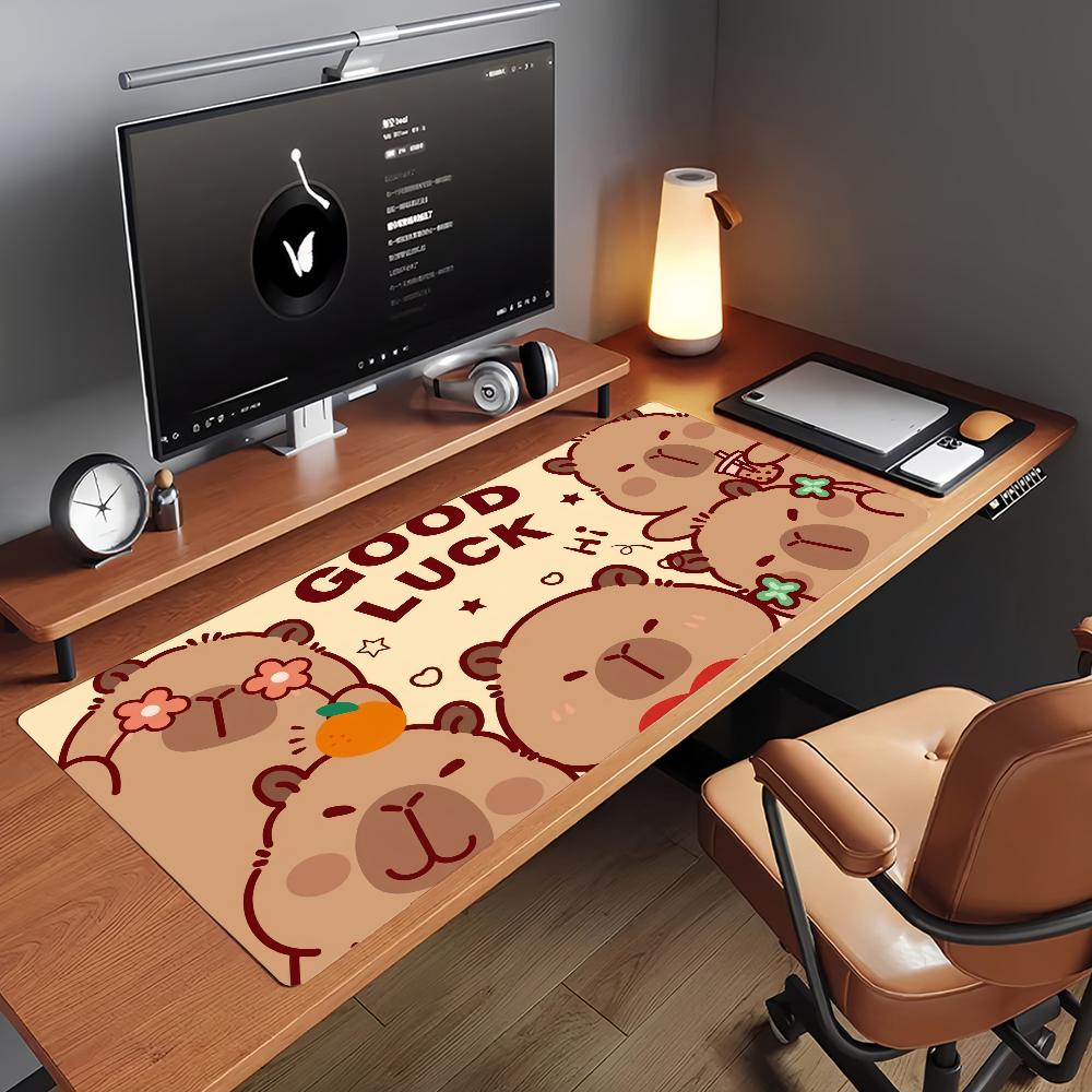 Süßes Capybara Cartoon Mauspade Rutschfeste Gummi Gamer Balance Computer Matte Decoracion Schreibtischmatte Laptop Büro Groß