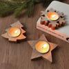 Sněhová vločka Vánoční dřevěný svícen Nordic Style Love-heart Candle Ornaments Party