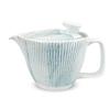 Isayama Kiln Hasami Made In Person with Tea Light Blue J-kitchens Teapot, Small, Ware, Japan, 240ml, 1-2 Capacity, Strainer, Striped,