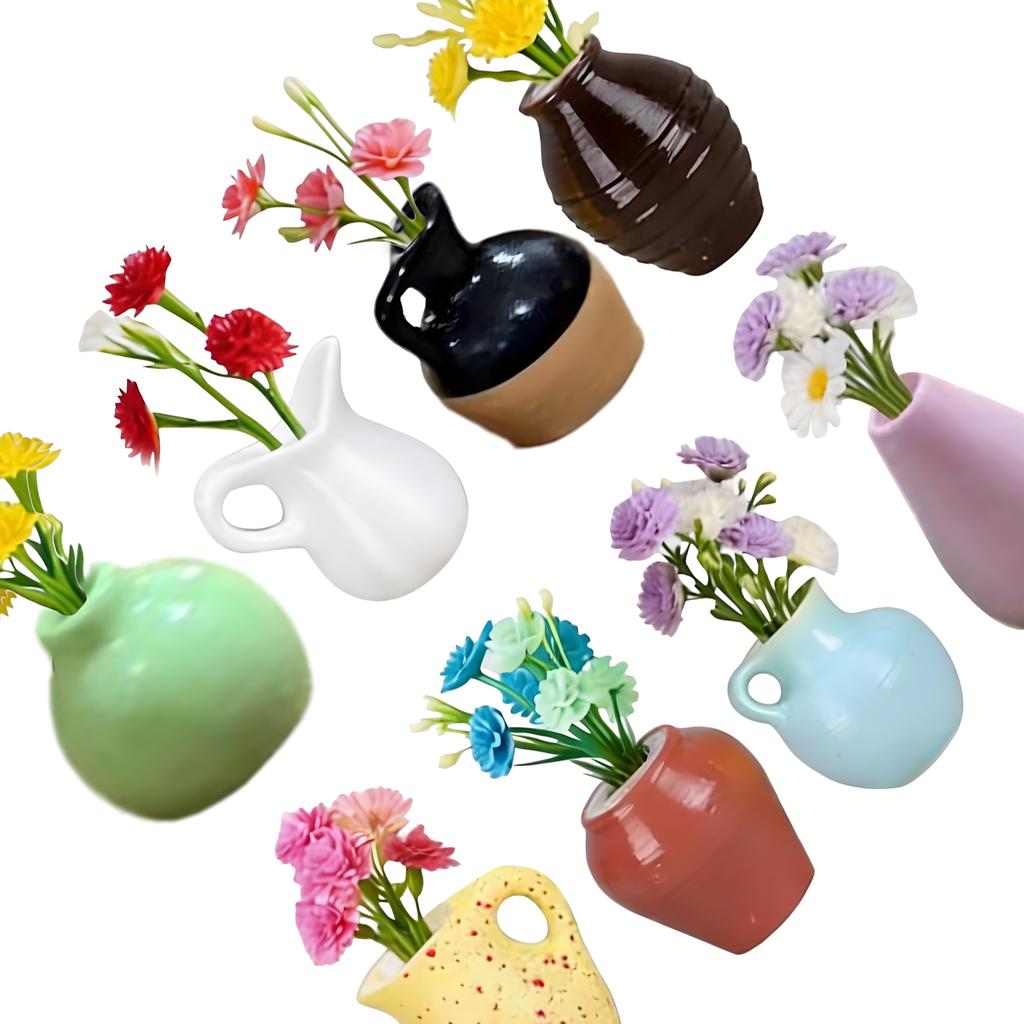 8PCS Elegant Mini Container Items Simple Synthetic Top For Refrigerator Cabinet Storage Decoration