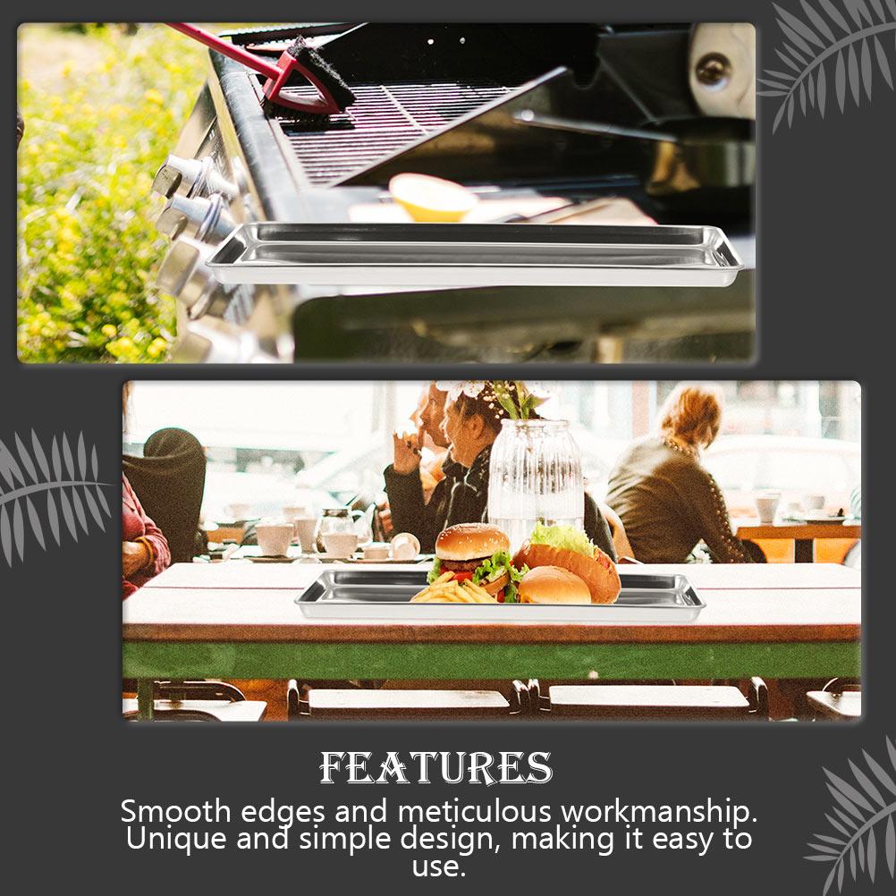 Serving Dishes Stainless Steel Rice Noodle Fruit Tray Restaurant Plate Barbecue Silver Child