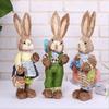 2x Künstlicher Stroh Hase Souvenir Häschen Figur Ostern Stroh Hase Ornamente für Osterfeiertagsfeier Haushaltsdekoration