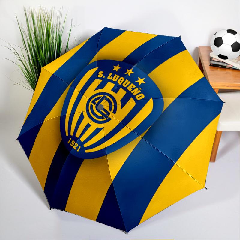 Luque?o Club Emblem Umbrella - Automatic Open/Close, Compact 8-Rib Lightweight Umbrella Essential for outdoorPicnic Accessory Fan Gifts