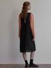 BEMUSE MANSION V-Neck Layered Dress - Black