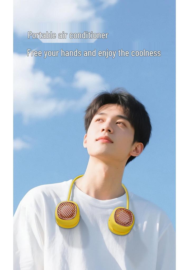 Rechargeable Portable Neck Fan: Silent, Leafless Mini Fan for Outdoor Activities