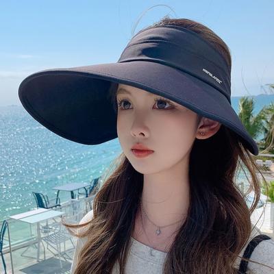 Oversized Brim Sun Protection Hat Women'S Outdoor Sun Hat Travel Vacation Seaside Uv Protection Empty Top Hat
