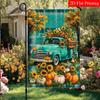 Happy Thanksgiving Autumn Pumpkin Maple Leaf Truck Garden Flag_2-28x40 Inch Outdoor Garden Flag Double-sided Home Decoration Courtyard Decoration Outd
