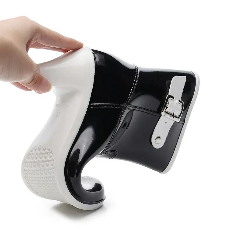 Dames Regen Enkellaarsjes Dames Waterdicht Dames Sneeuwlaars Vrouwelijk Antislip Hoge Hak Mode Waterschoenen Botas Mujer