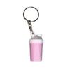 Shaker Cup Keychain Portable 3D Printed Workout Keychain with Metal Ring Bags Gym Backpack Pendant Mini Fitness Accessory