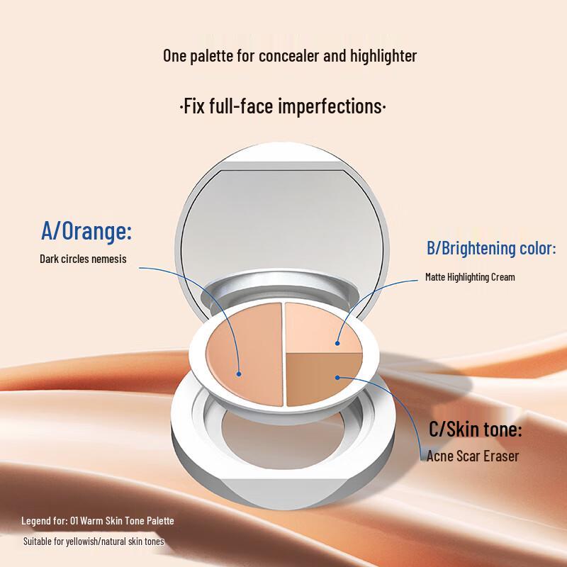

Dezzy Crescent Moisturizing Three-Color Concealer Palette