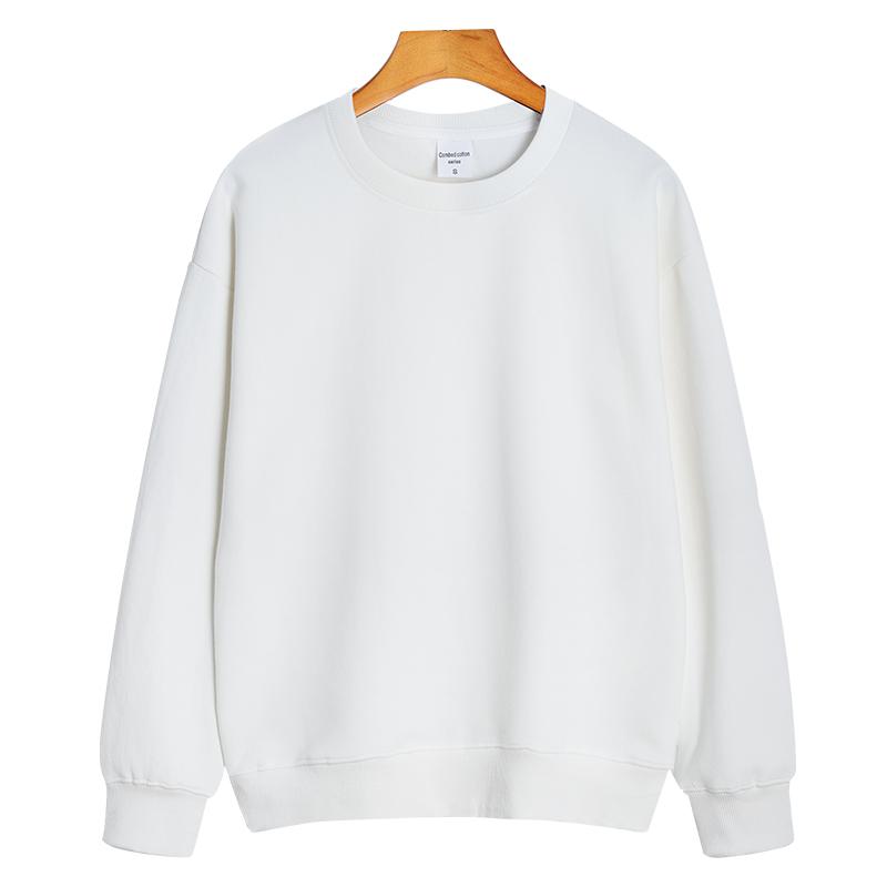 Unisex Streetwear Sweatshirts Autumn&Spring O-neck Pullover Double-sided Cotton Long Sleeve Outerwear