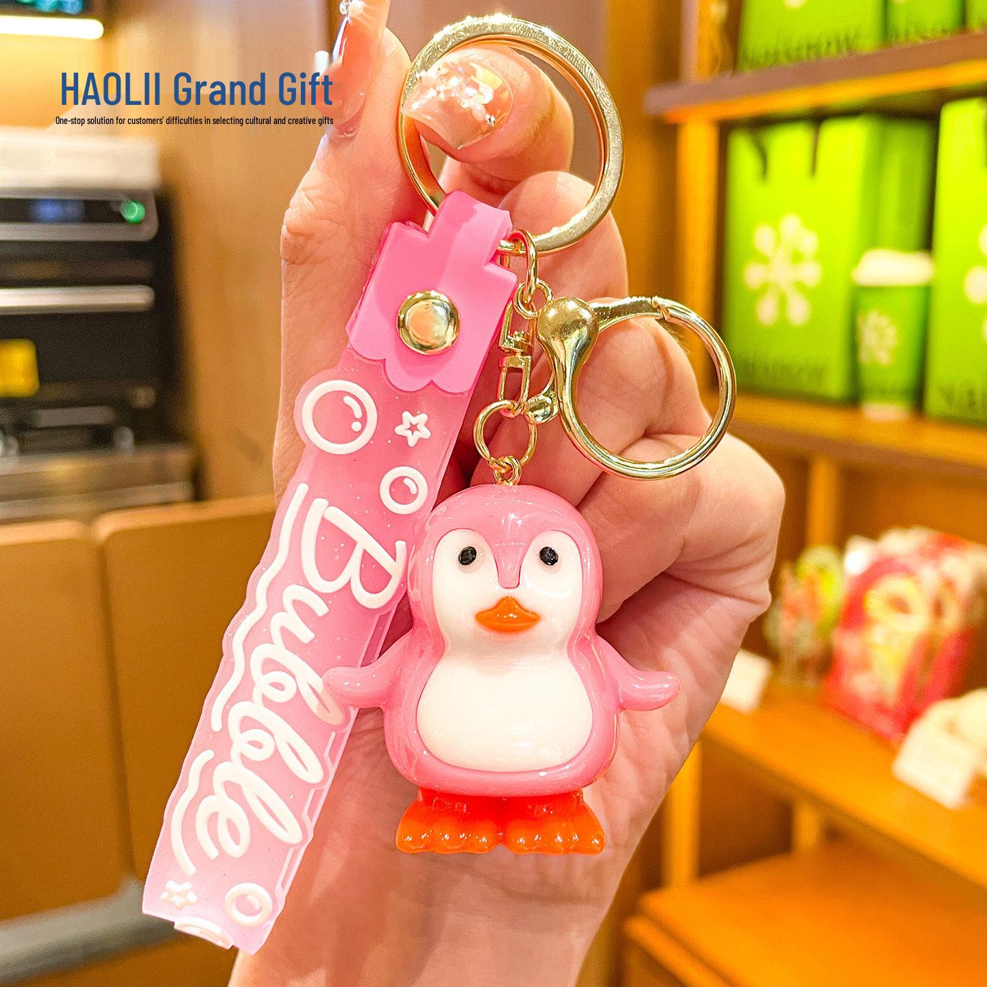 Acrylic Cartoon Penguin Keychain Pendant - Cute Gift for Kids Backpacks