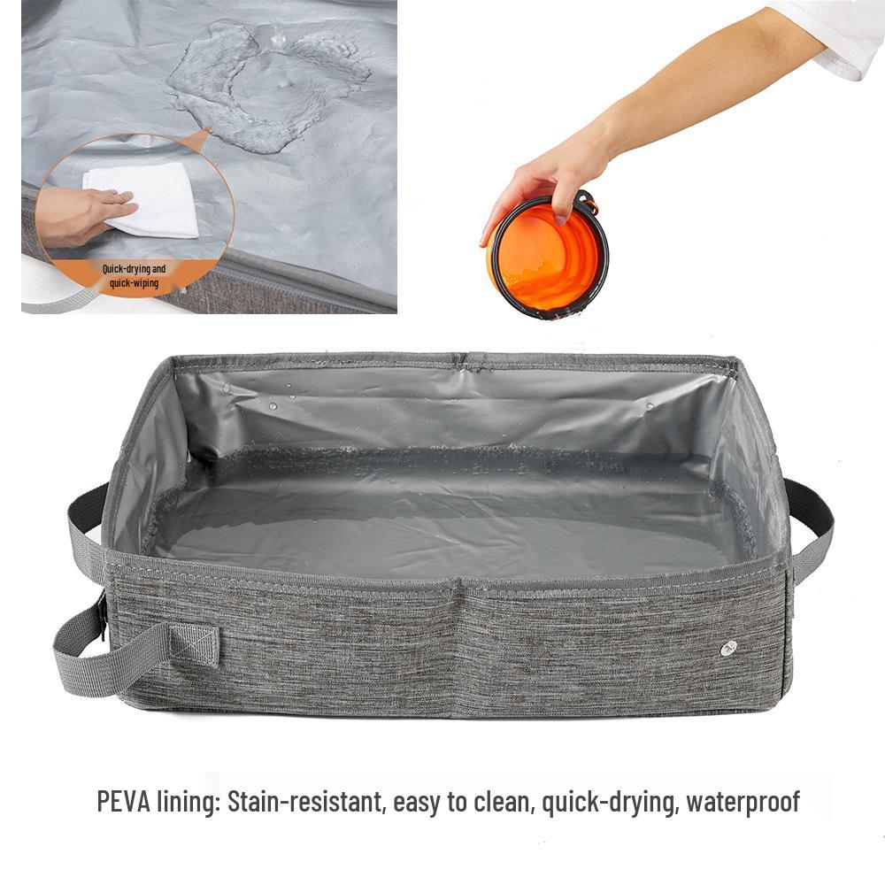 Tragbare wasserdichte Katzentoilette: Faltbare Reise- und Outdoor-Katzenklo-Tasche