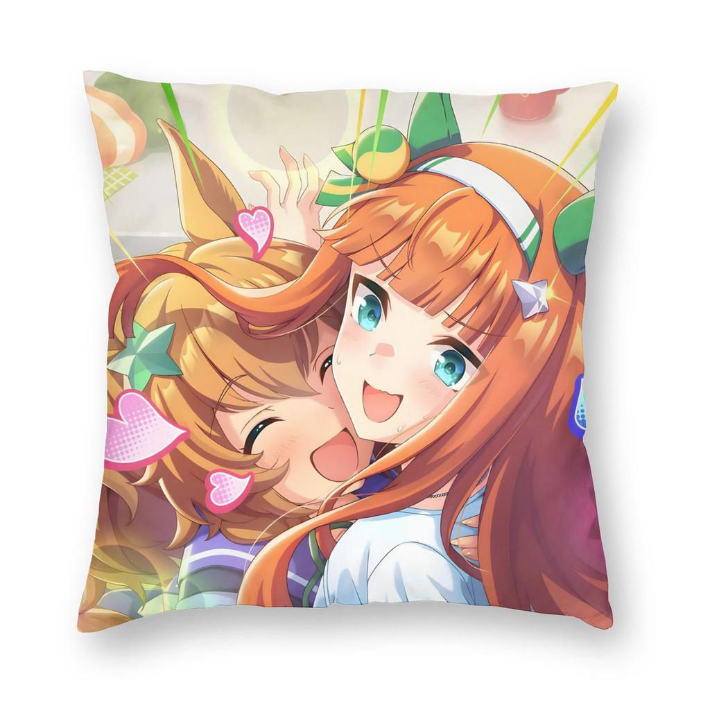 Umamusume Pretty Derby Mejiro Pillowcase Soft Polyester Cushion Cover Decoration Pillow Case Cover Home Square 45*45Cm