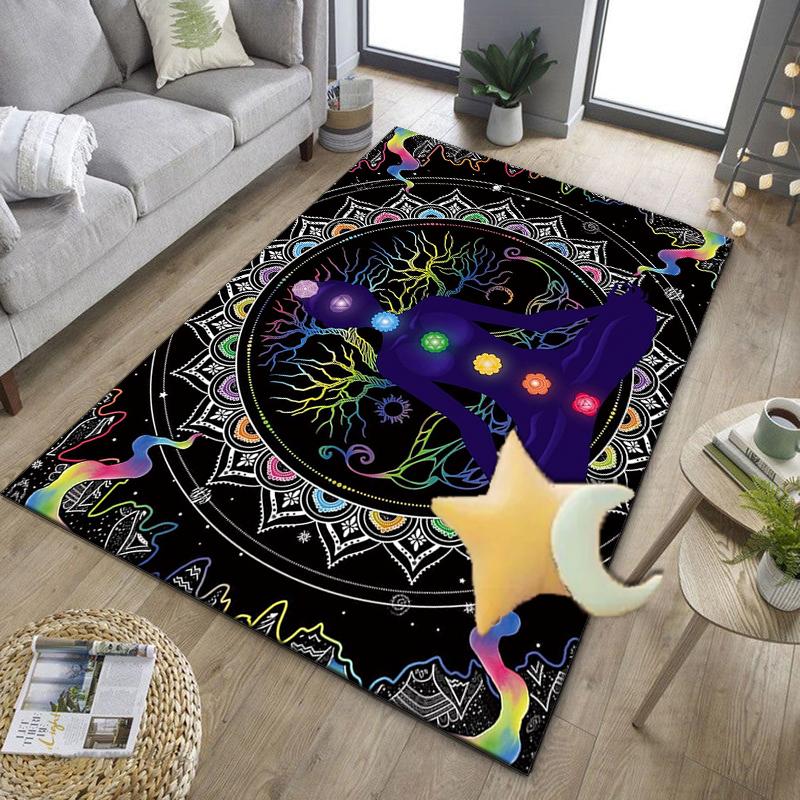Moonlit Meditation Office Rug Chair Mat, Entryway Carpet, Suitable for Front Door, Bedroom, Living Room, Desk, Holiday Gift