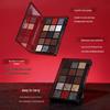 UCANBE Red Robe 15-Color Eyeshadow Palette: Shimmer & Matte Shades for Advanced Play, Black & Red Party Makeup.